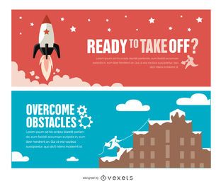 Banners motivacionais de sucesso