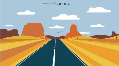 Road desert landscape Road desert landscape