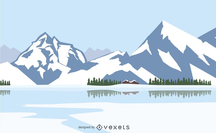 Winter landscape with snowed mountains Winter landscape with snowed mountains