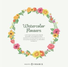 Watercolor flower wreath