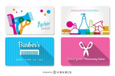 Hairdressing and barber shop business cards