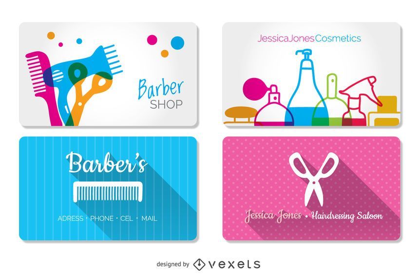 Hairdressing and barber shop business cards Hairdressing and barber shop business cards