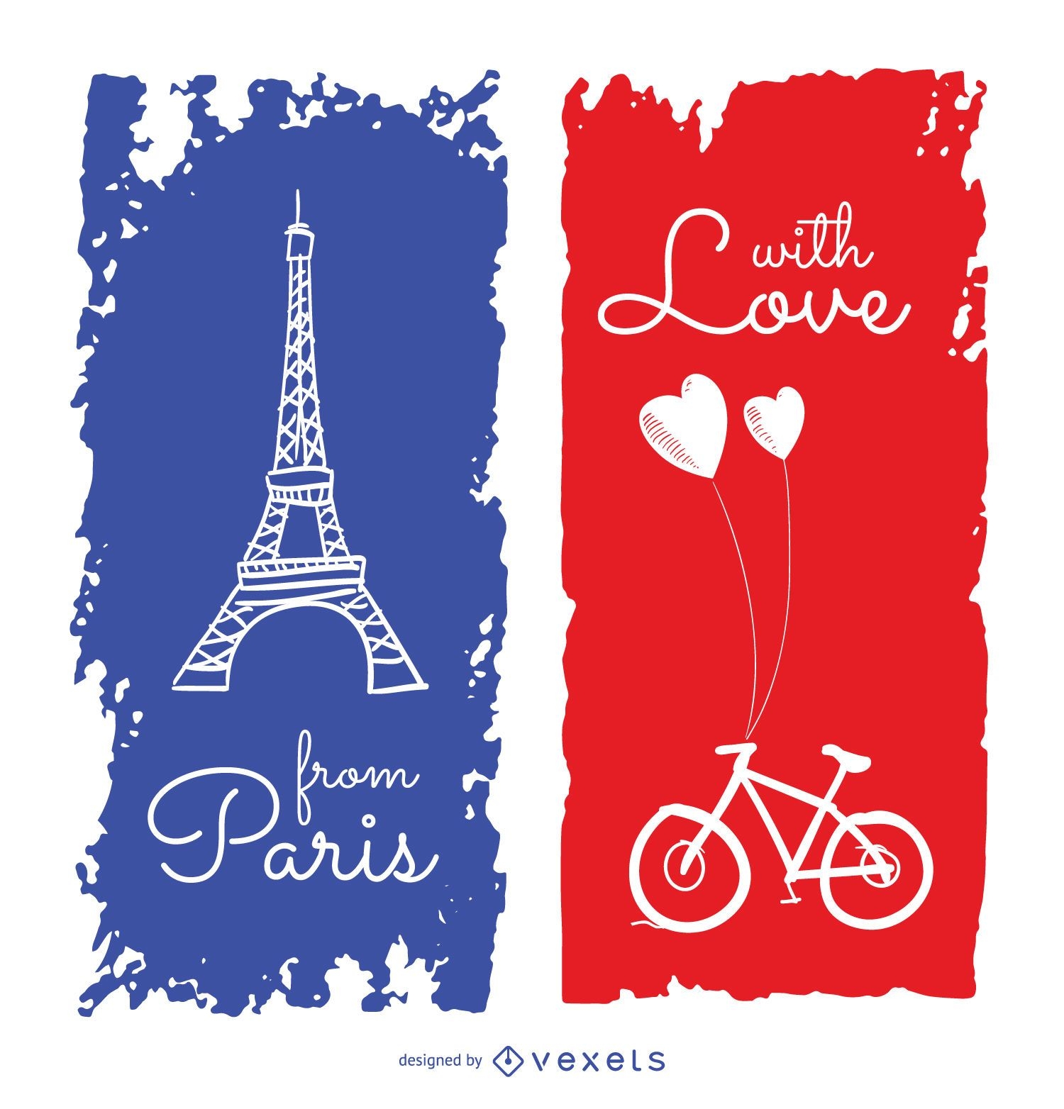 Cute Paris travel greeting card