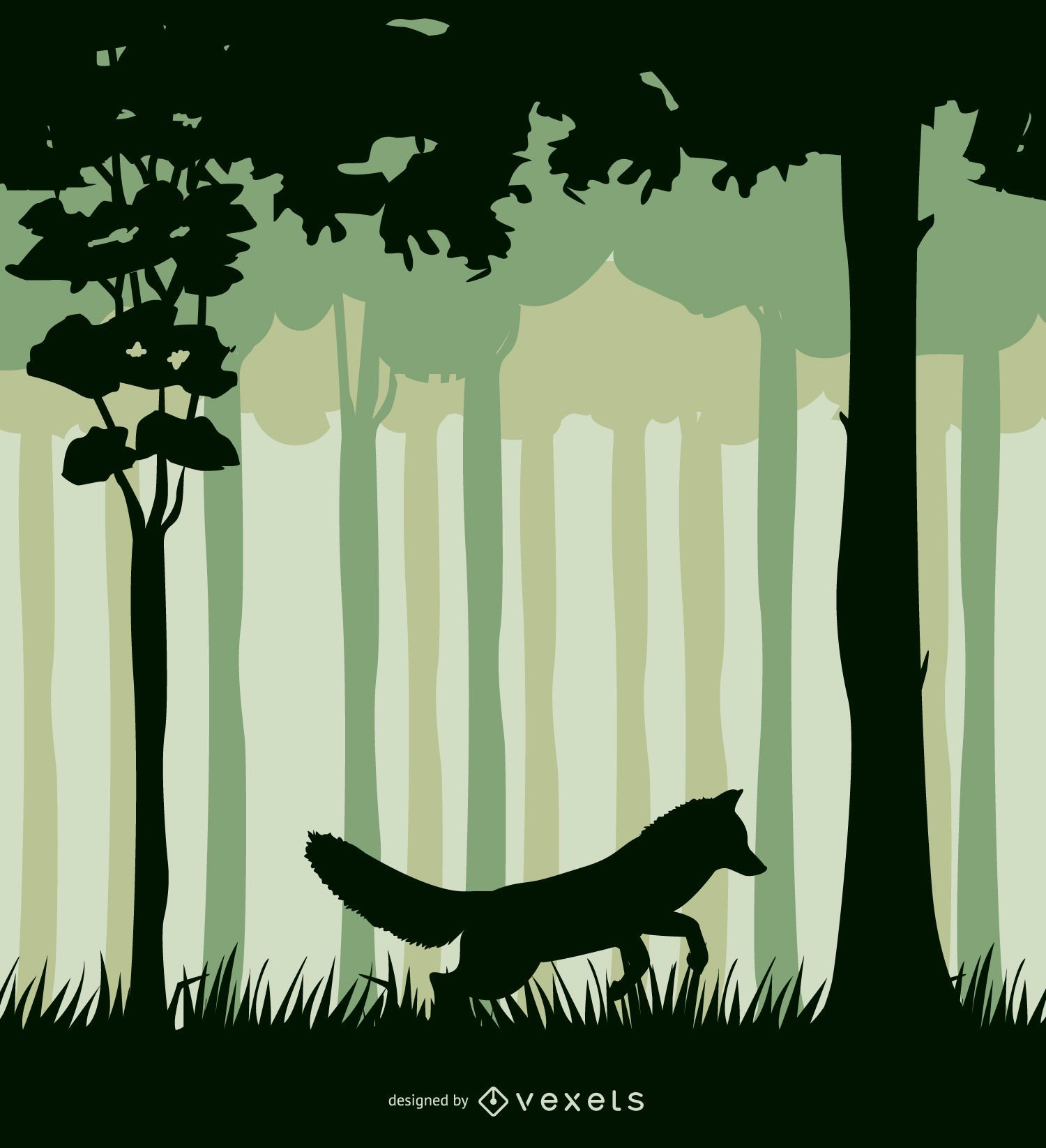 Fuchs in einer Waldlandschaft