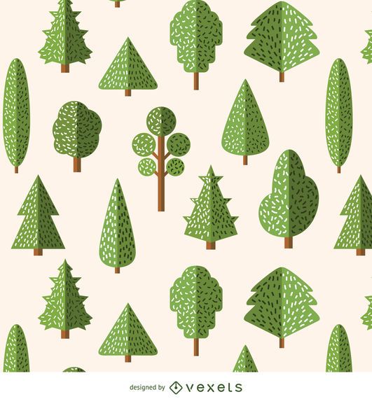 Flat style trees pattern Flat style trees pattern