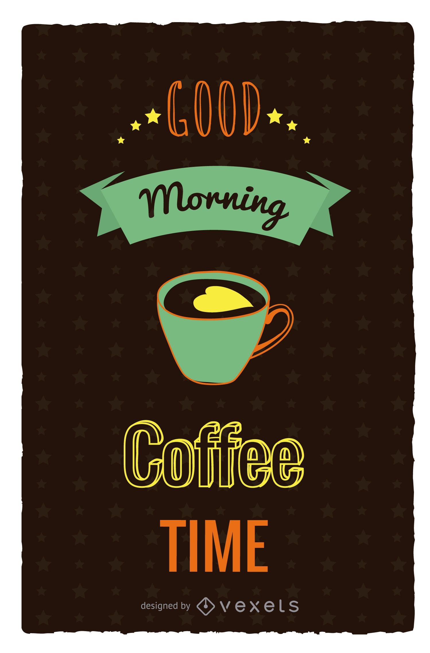 Coffee time retro poster