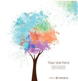 Árvore artística de cores suaves