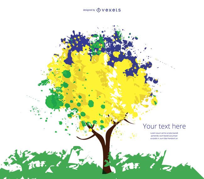Yellow, blue and green tree Yellow, blue and green tree