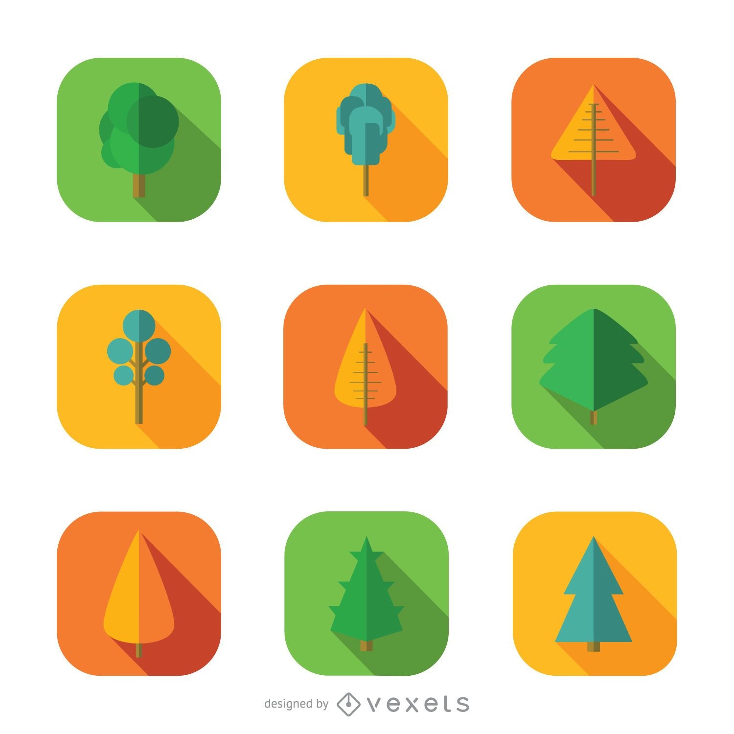 9 tree icons