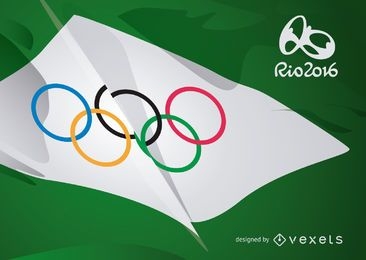 Rio 2016 - Olympic Rings flag