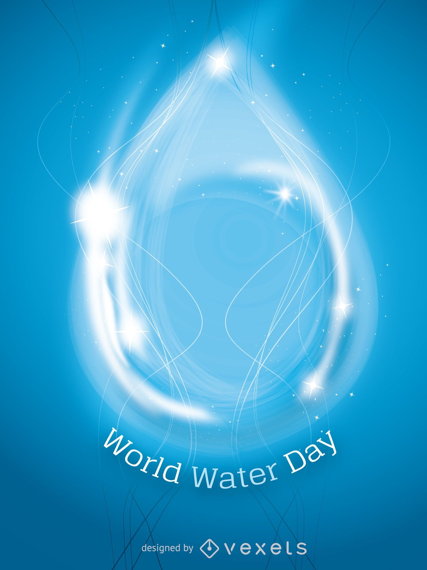 Día mundial del agua - silueta gota abstracta