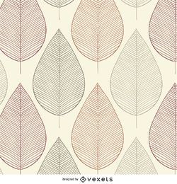 Vintage leaves contour seamless pattern