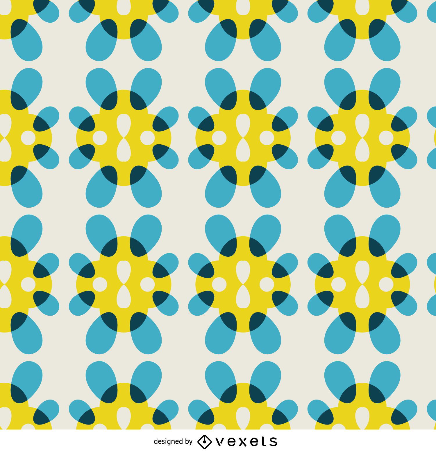 Retro floral tile wallpaper