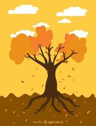 Dibujos animados de árbol de otoño