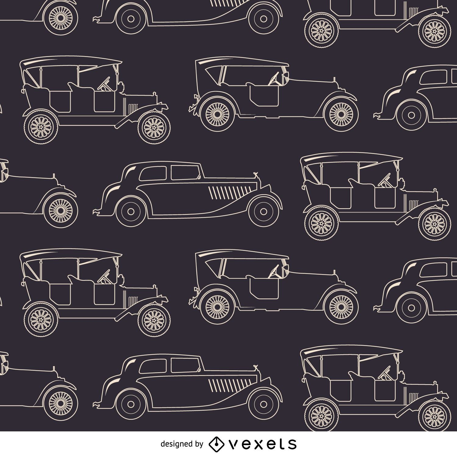 Vintage car seamless pattern