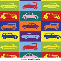 Patrón de coche de arte pop colorido Patrón de coche de arte pop colorido