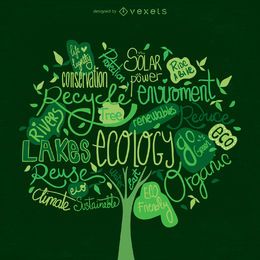 Vector de árbol del día de la tierra