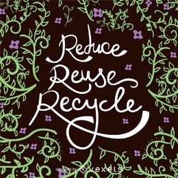 Póster Reducir Reutilizar Reciclar el Día de la Tierra