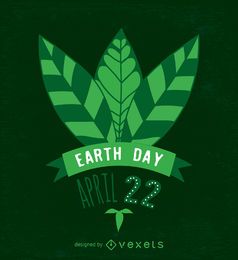 Diseño de hojas de día de la tierra en verde.