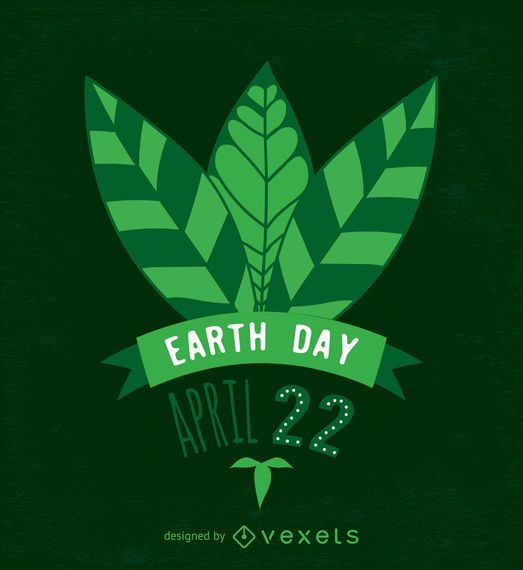 Earth Day leaves design in green Earth Day leaves design in green