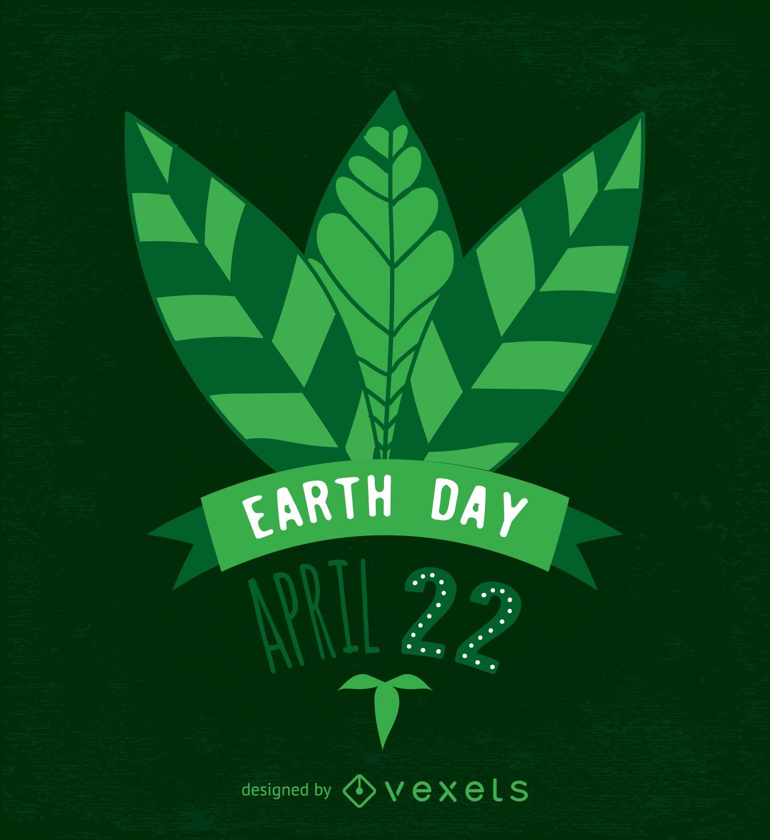 Earth Day leaves design in green 