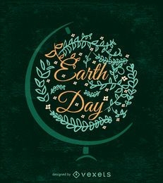Design ornamentado do Dia da Terra com suporte de globo
