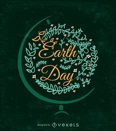 Ornamented Earth Day design with globe bracket