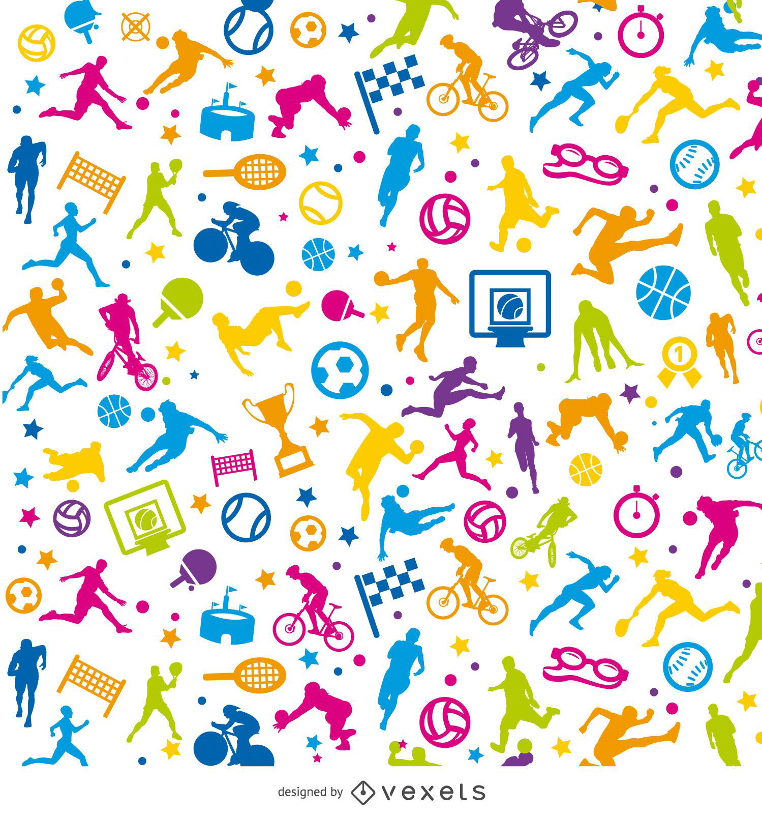 Tileable sport colorful wallpaper