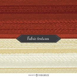 2 fabric textures in red and beige tones