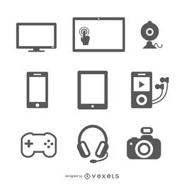 Flat devices icon set Flat devices icon set