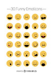 Lustige Emoticons Vektorsatz