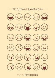 Coleção de esboço de emoticons