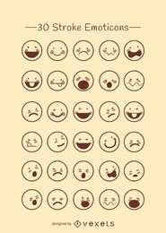 Emoticons outline collection