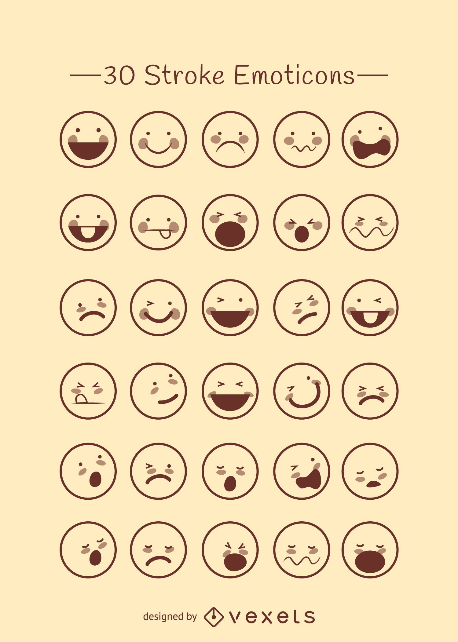Coleção de esboço de emoticons