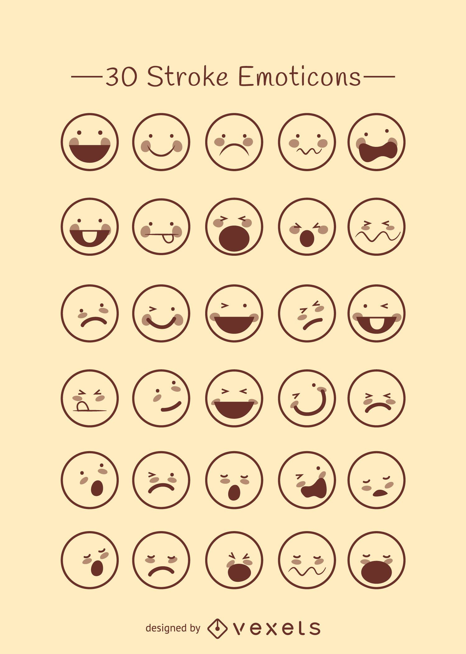 Colección de contorno de emoticonos