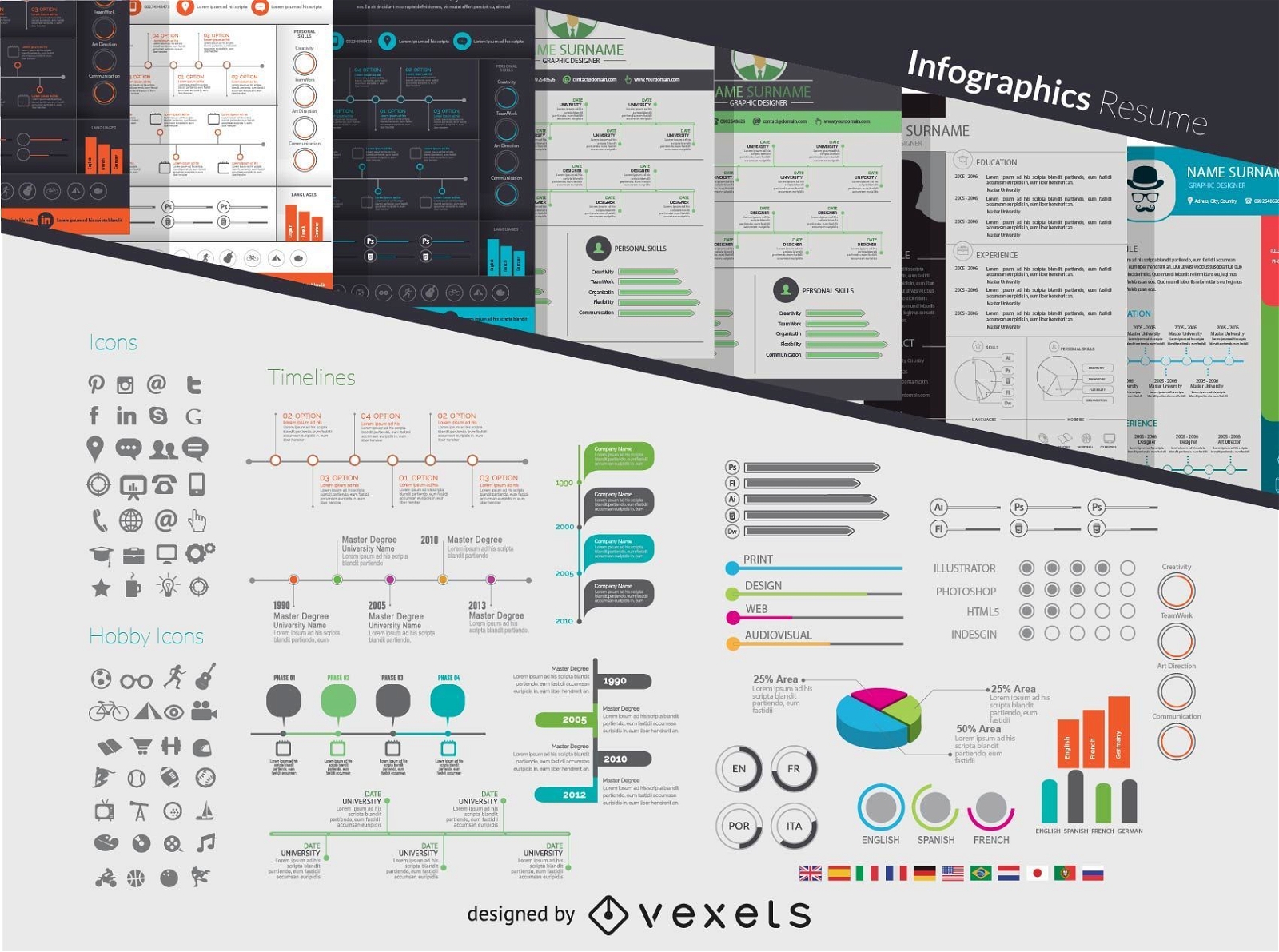 Kit de currículo de infográfico