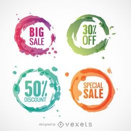 Colorful circle discount vectors set