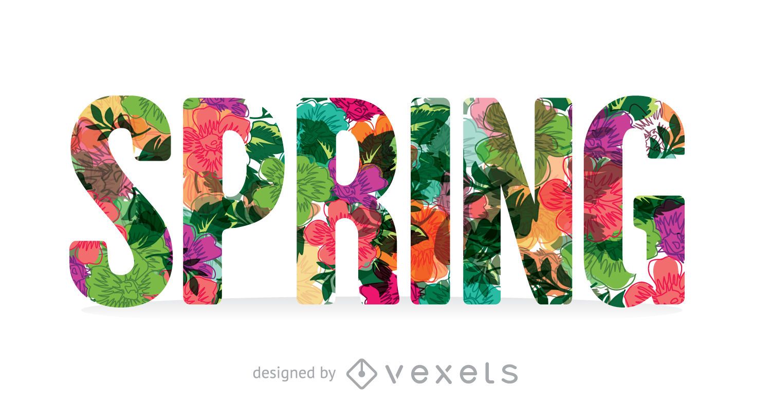 Colorful spring sign with flowers