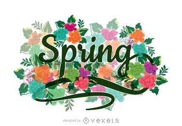 Floral calligraphic spring sign