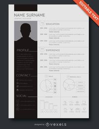 Flat design resume template Flat design resume template