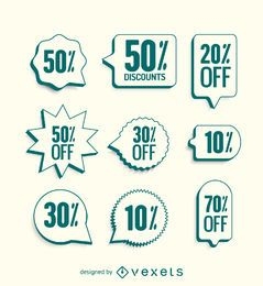 Sale labels with green borders