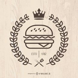 Emblema de comida rápida hispter