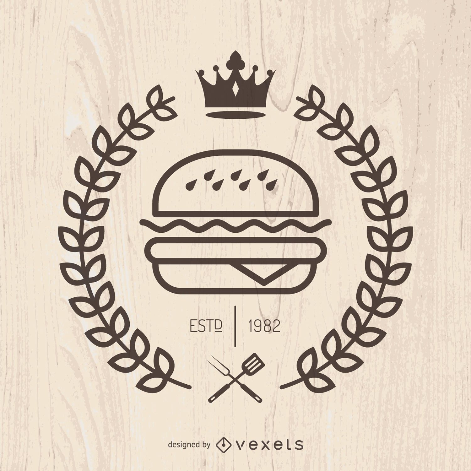 Emblema de fast food Hispter