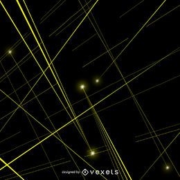 Yellow laser beams vector