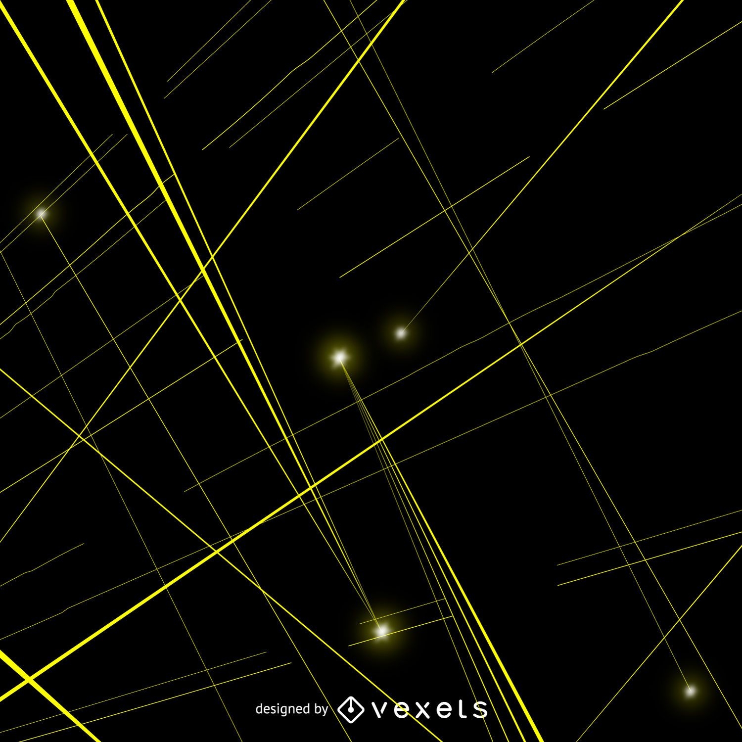 Vector de rayos láser amarillo
