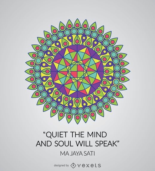 Colorful geometric mandala with quote