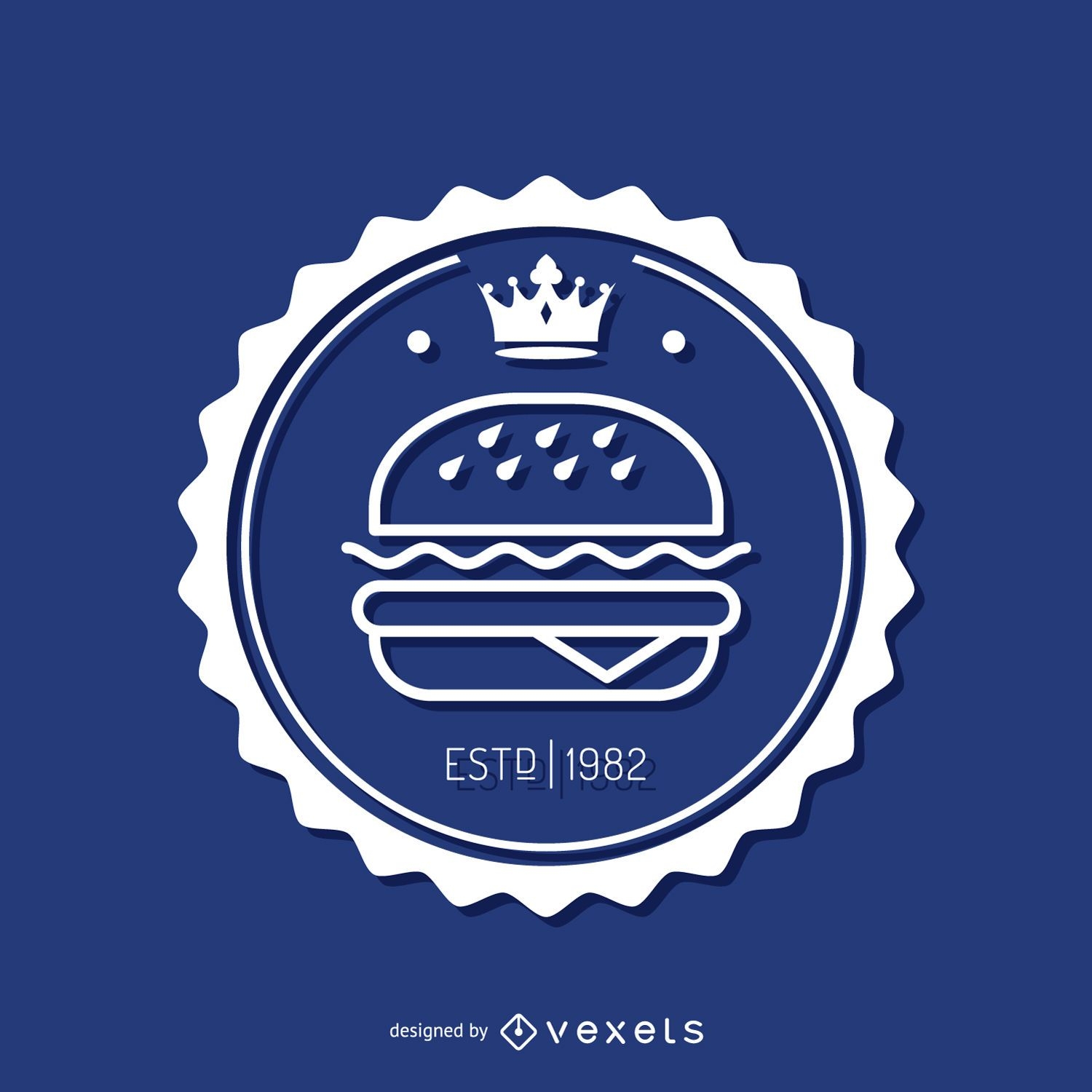 Circular fast food insignia
