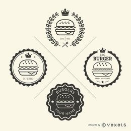 Conjunto de emblemas de fast food