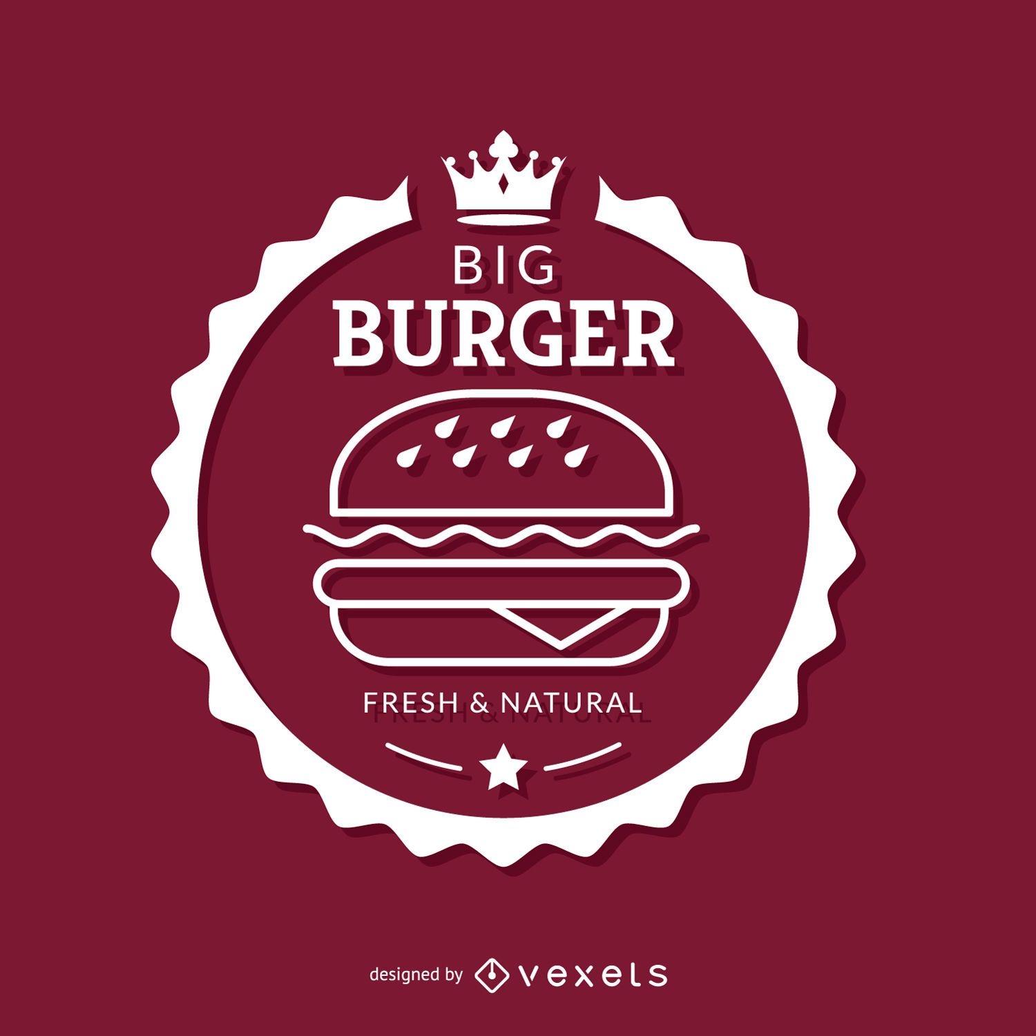 Emblema de hambúrguer branco