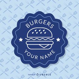 Blaue Fast-Food-Insignien Blaue Fast-Food-Insignien